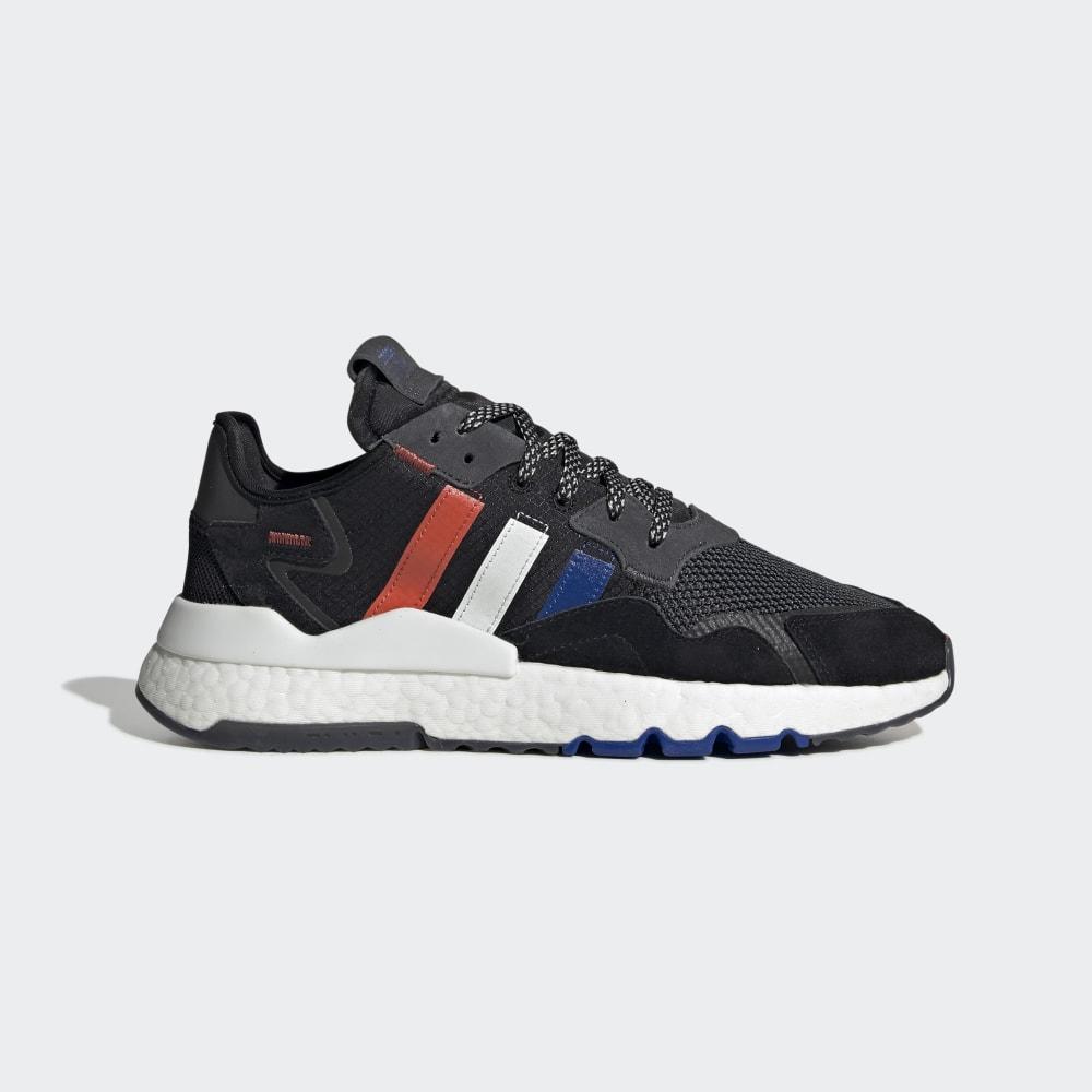 Originals Adidas Nite Jogger Barbati Romania - Negrii/Albastri/Albi EG2860